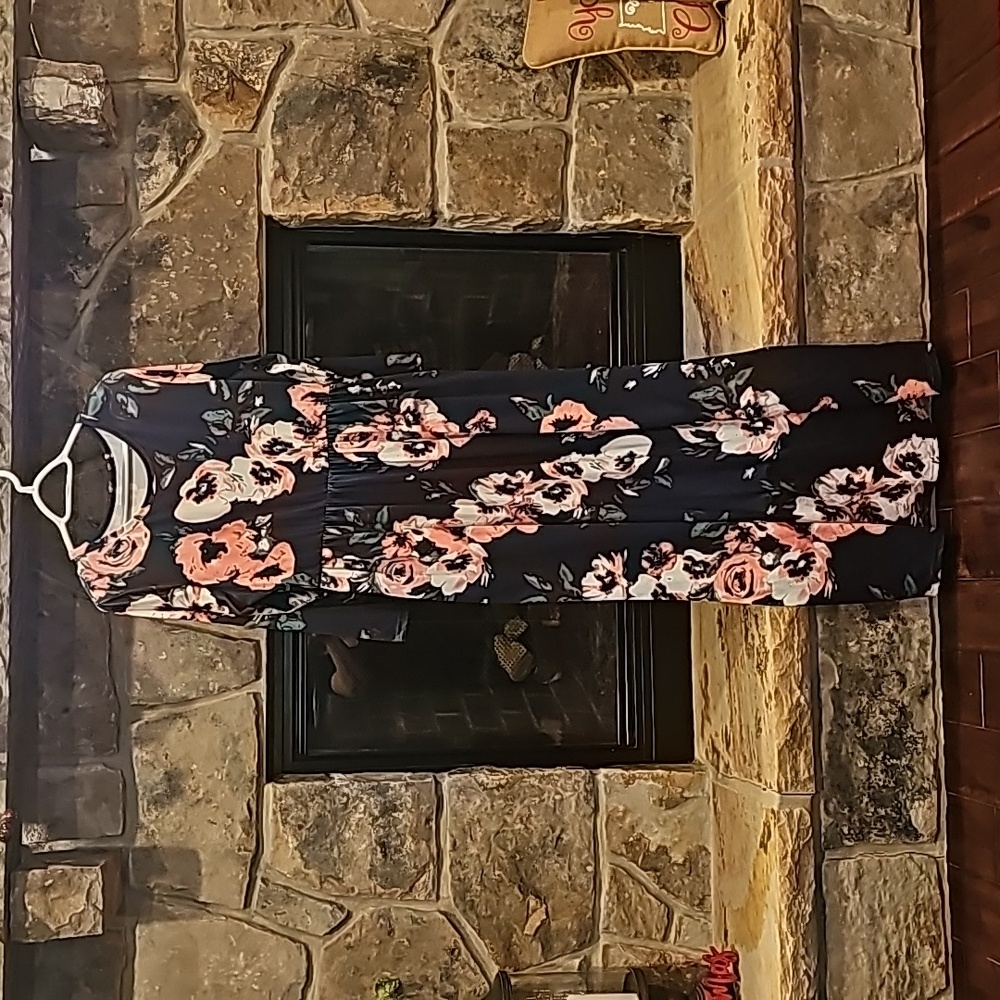 GUC Blue Floral Maxi Dress Size 1X